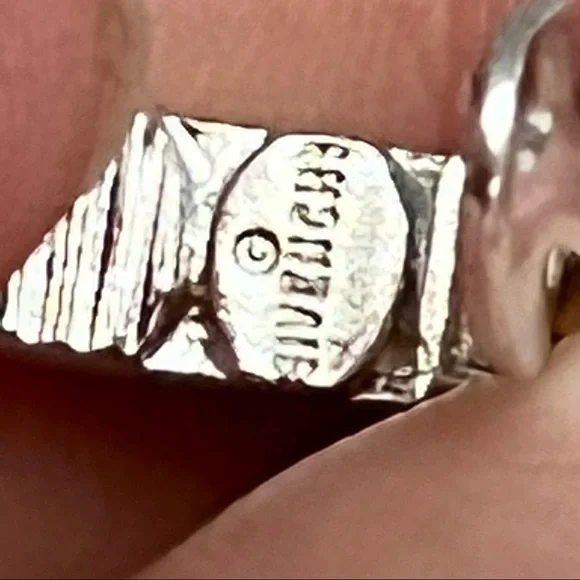 Givenchy Silver Tone Clip On Chain Dangle Earrings with Gemstone Vintage 80s 90s - Picture 5 of 11